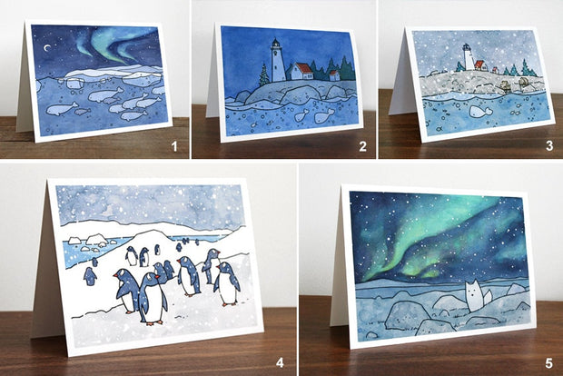 Illustrated Animal Christmas Card Set I