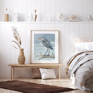 Great Blue Heron on Branch Print