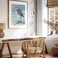 Great Blue Heron on Branch Print