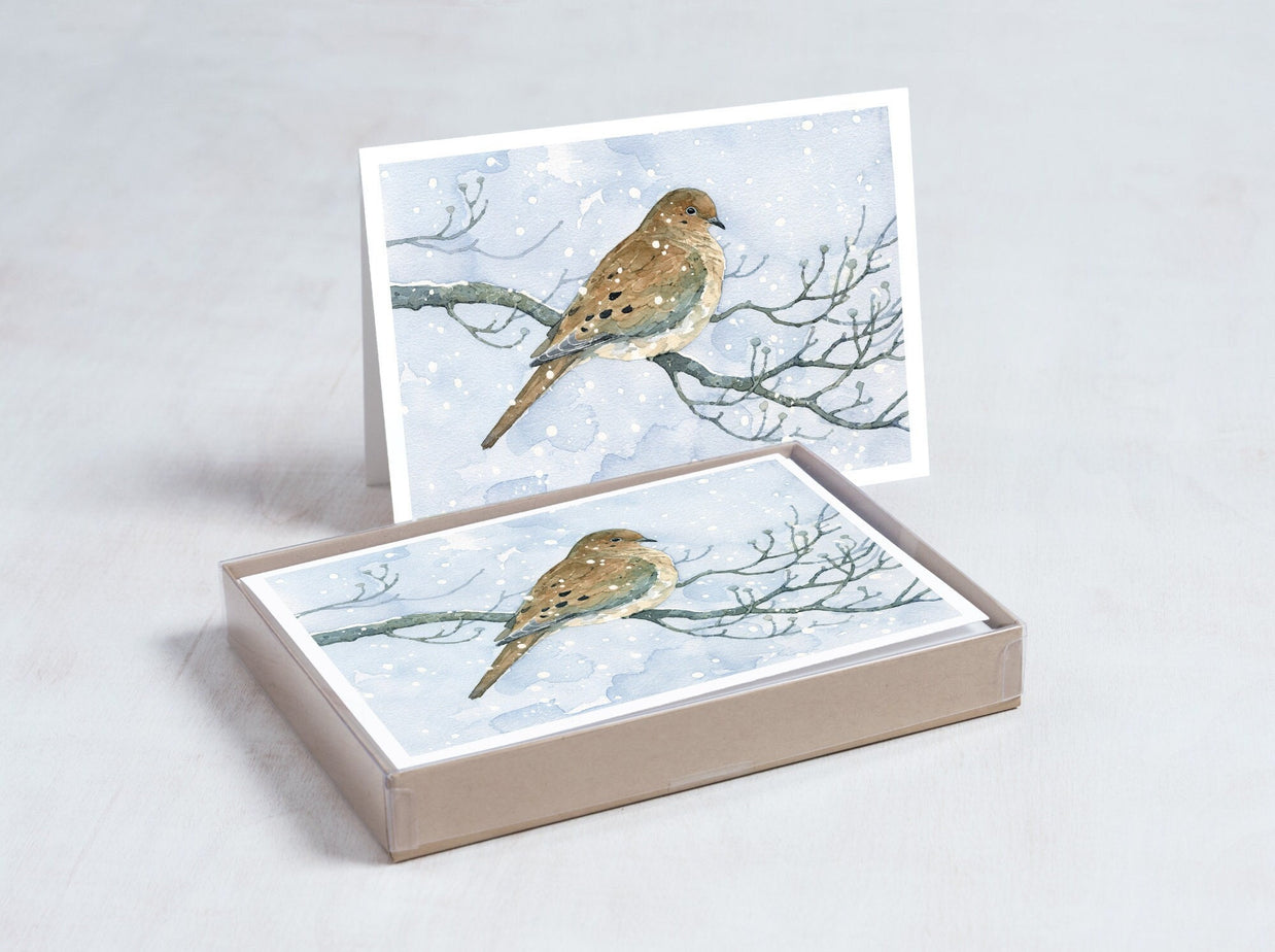 Mourning Dove in Snow Card Set