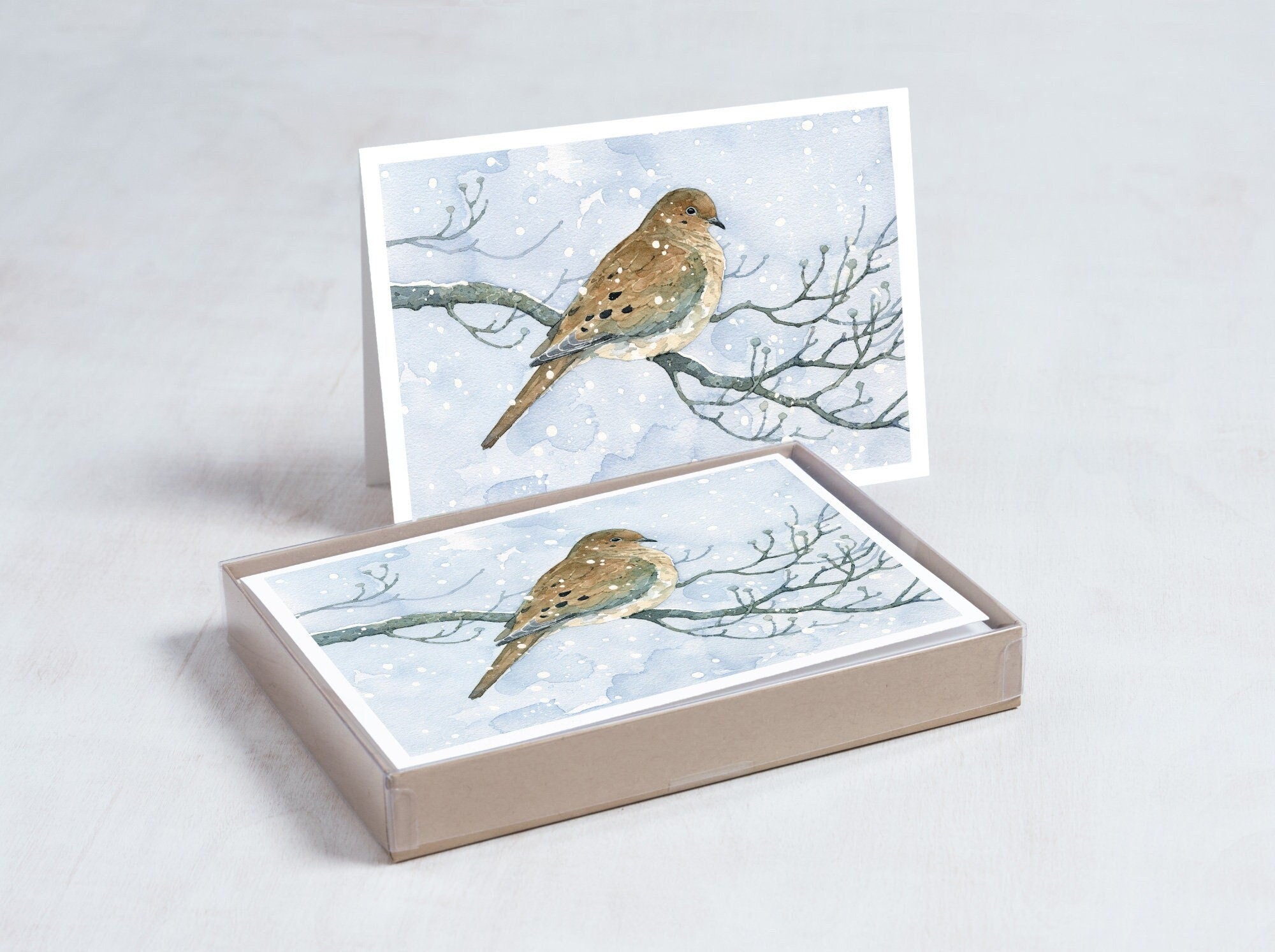Mourning Dove in Snow Card Set