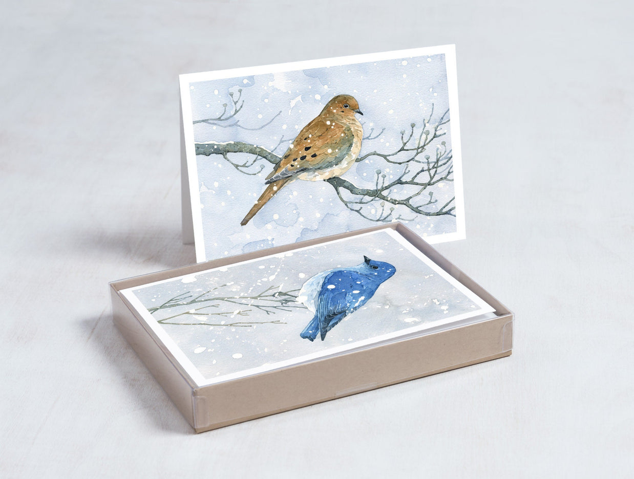 Winter Birds Watercolor Card Set II