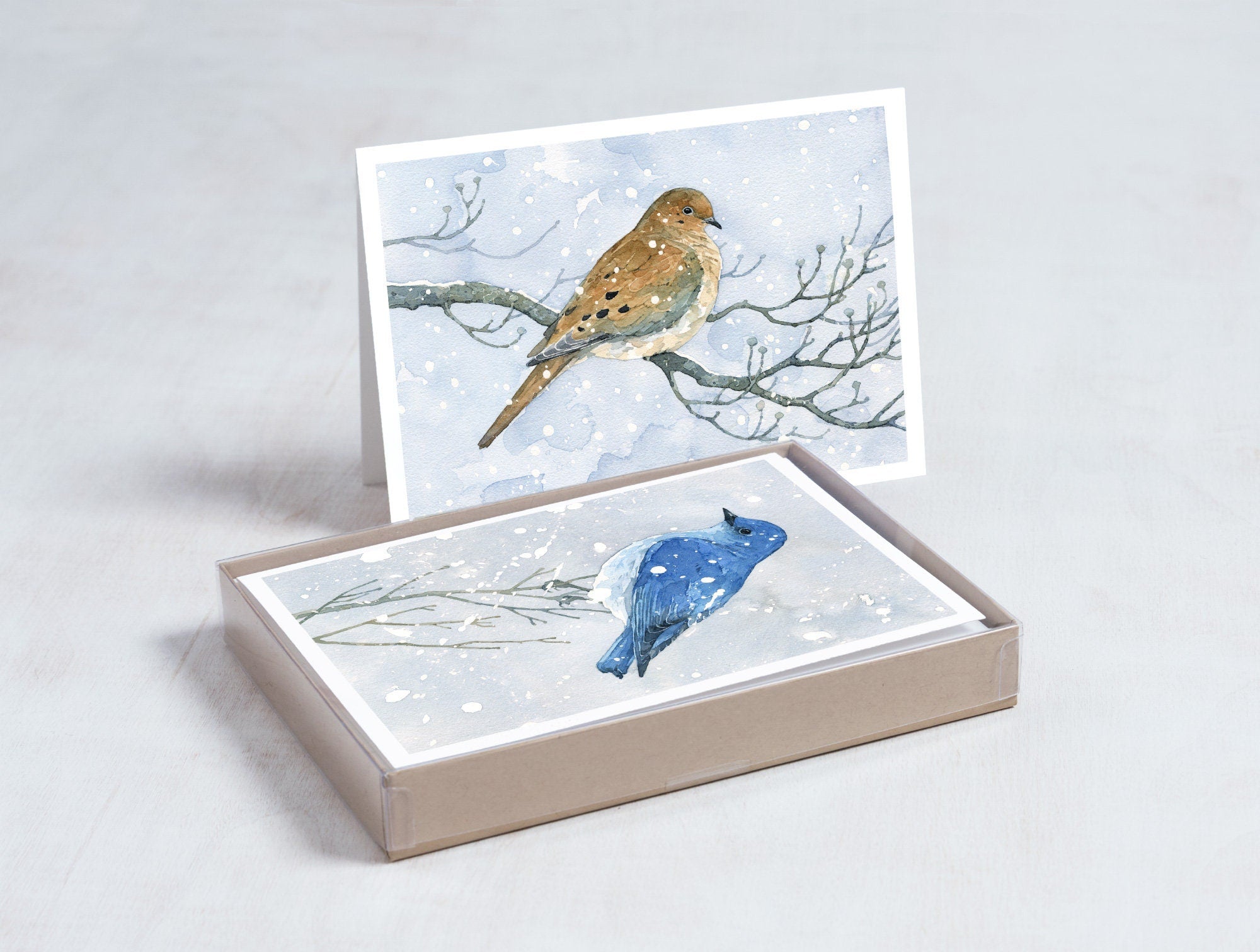 Winter Birds Watercolor Card Set II