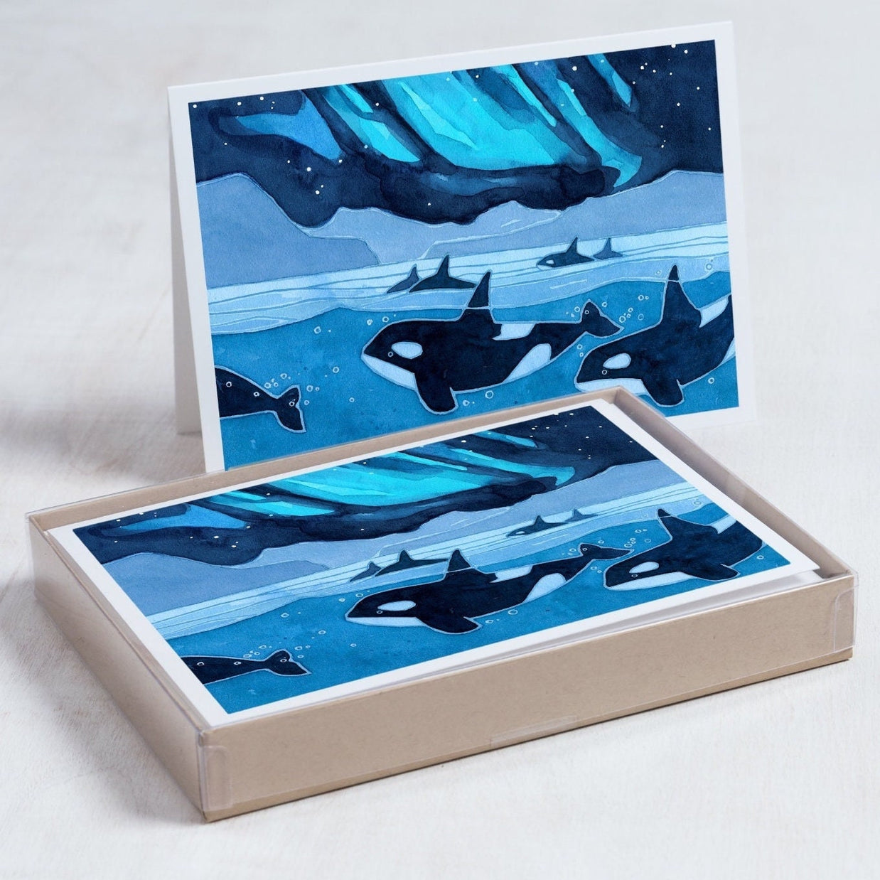Orcas Northern Lights Card Set