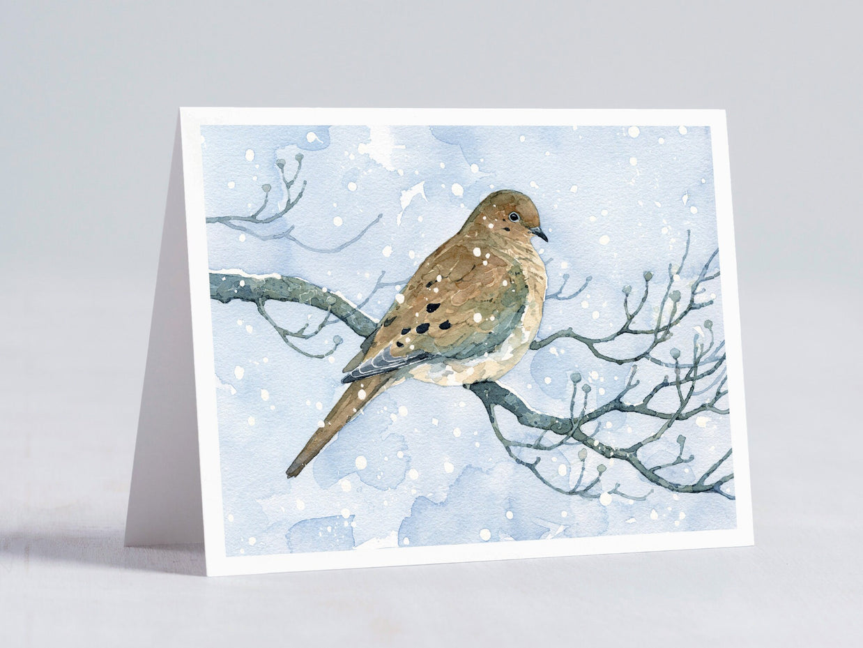 Mourning Dove in Snow Card Set