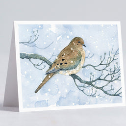 Mourning Dove in Snow Card Set