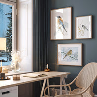 Mourning Dove On Dogwood in Snow Watercolor Print