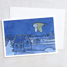 Owls Christmas Holiday Card Set I