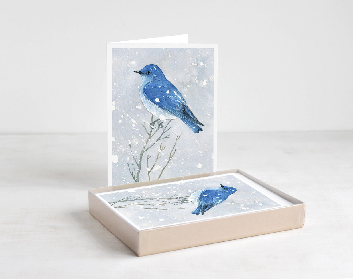 Mountain Bluebird in Snow Card Set