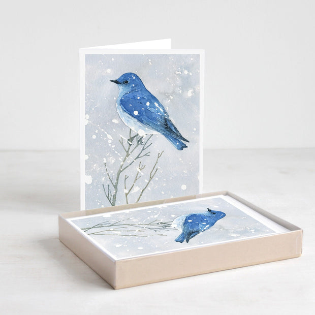 Mountain Bluebird in Snow Card Set
