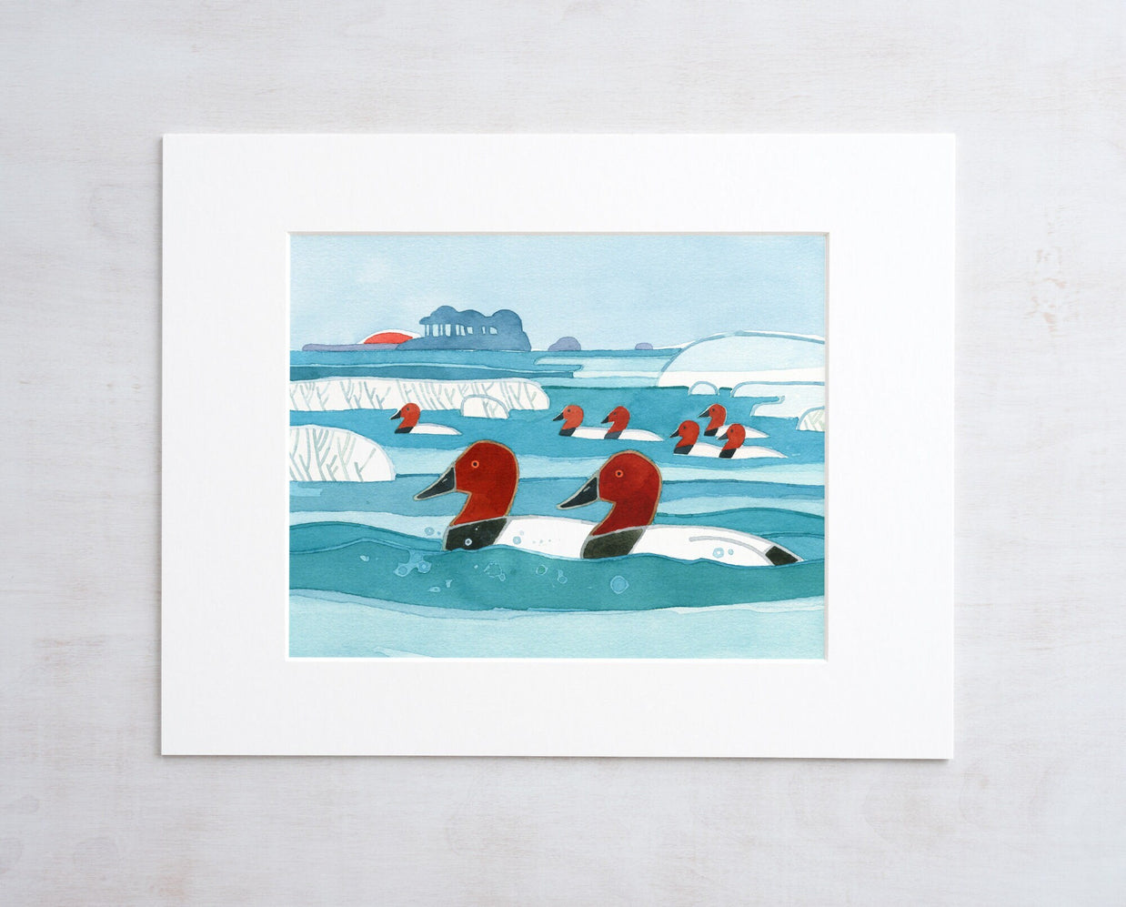 Canvasbacks Ducks in Winter Print