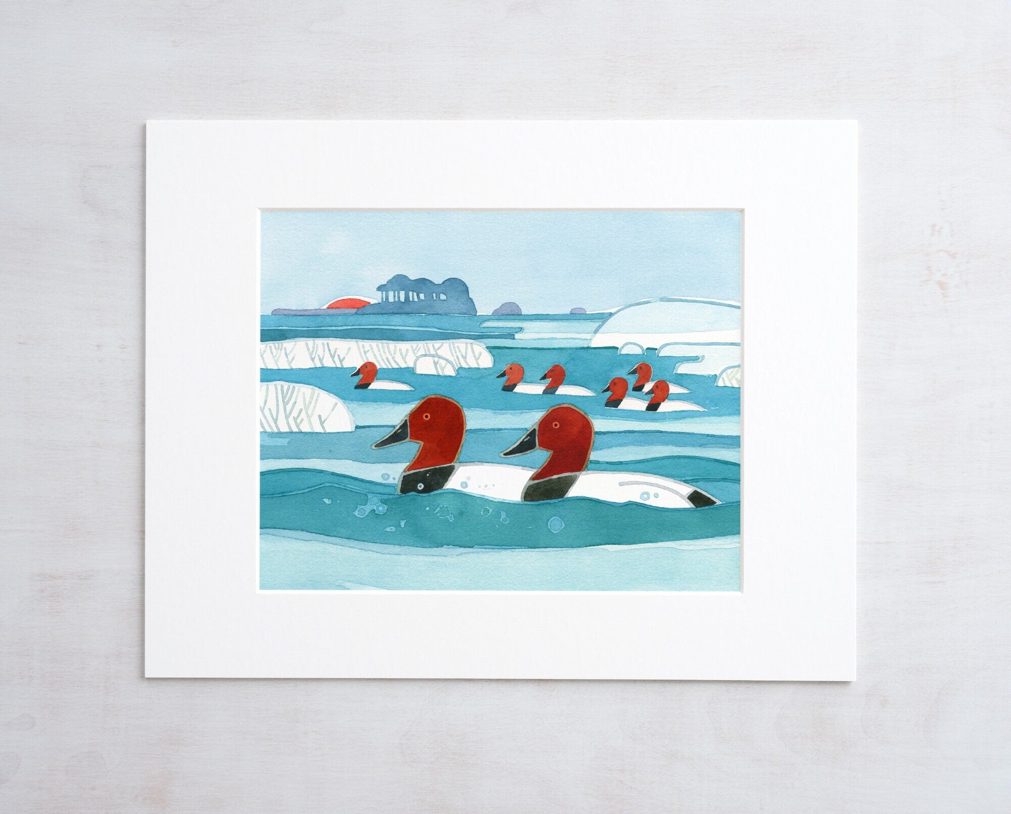 Canvasbacks Ducks in Winter Print