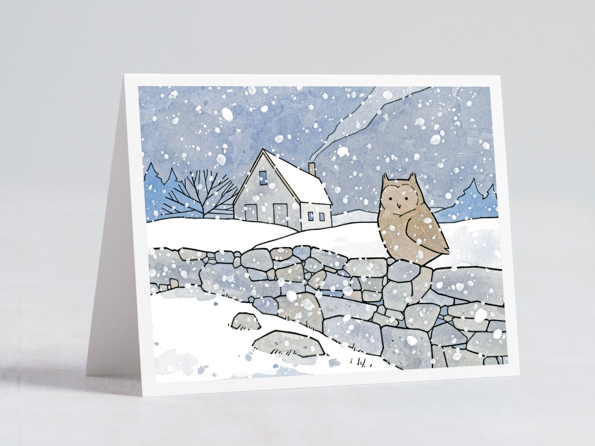 Owls Christmas Holiday Card Set I