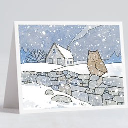 Owls Christmas Holiday Card Set I