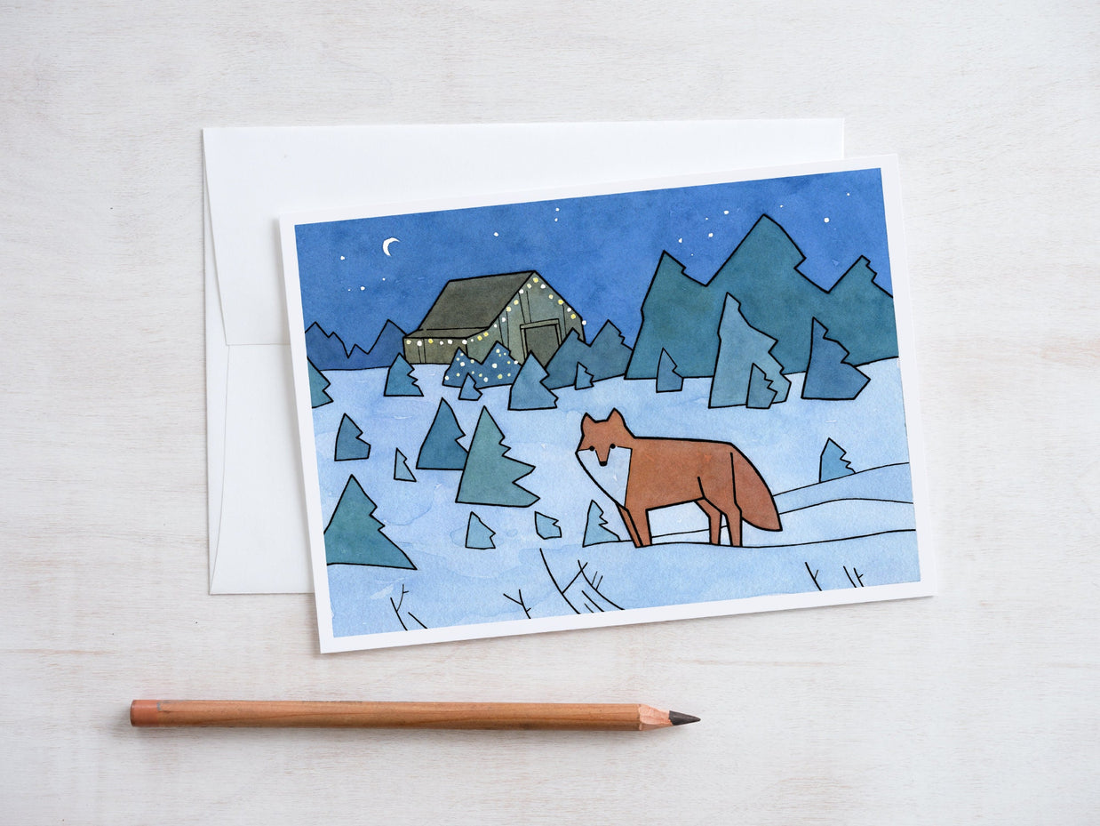 Red Fox Christmas Card