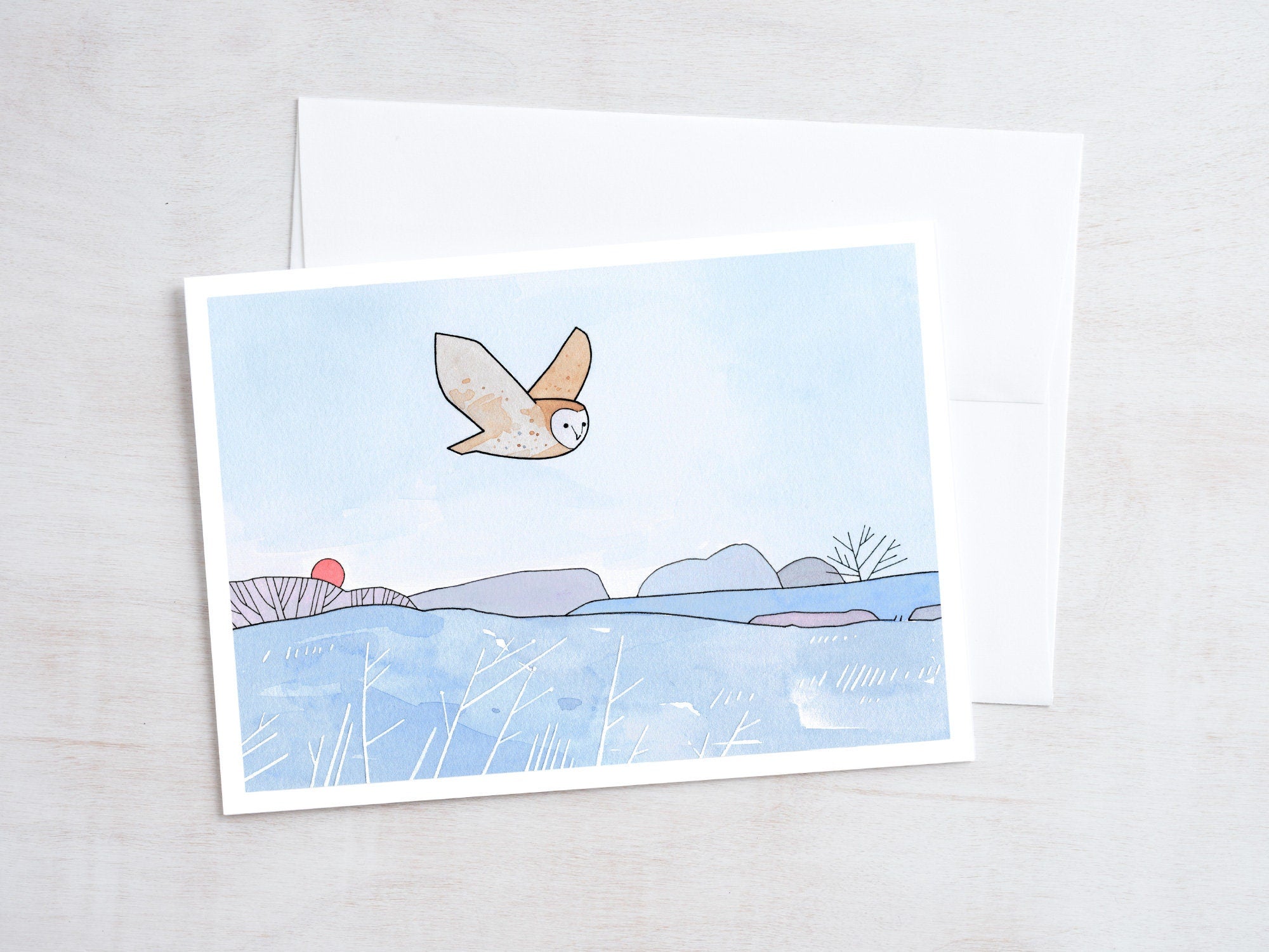 Owls Christmas Holiday Card Set II