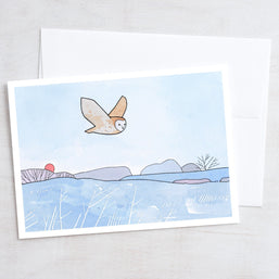 Owls Christmas Holiday Card Set II