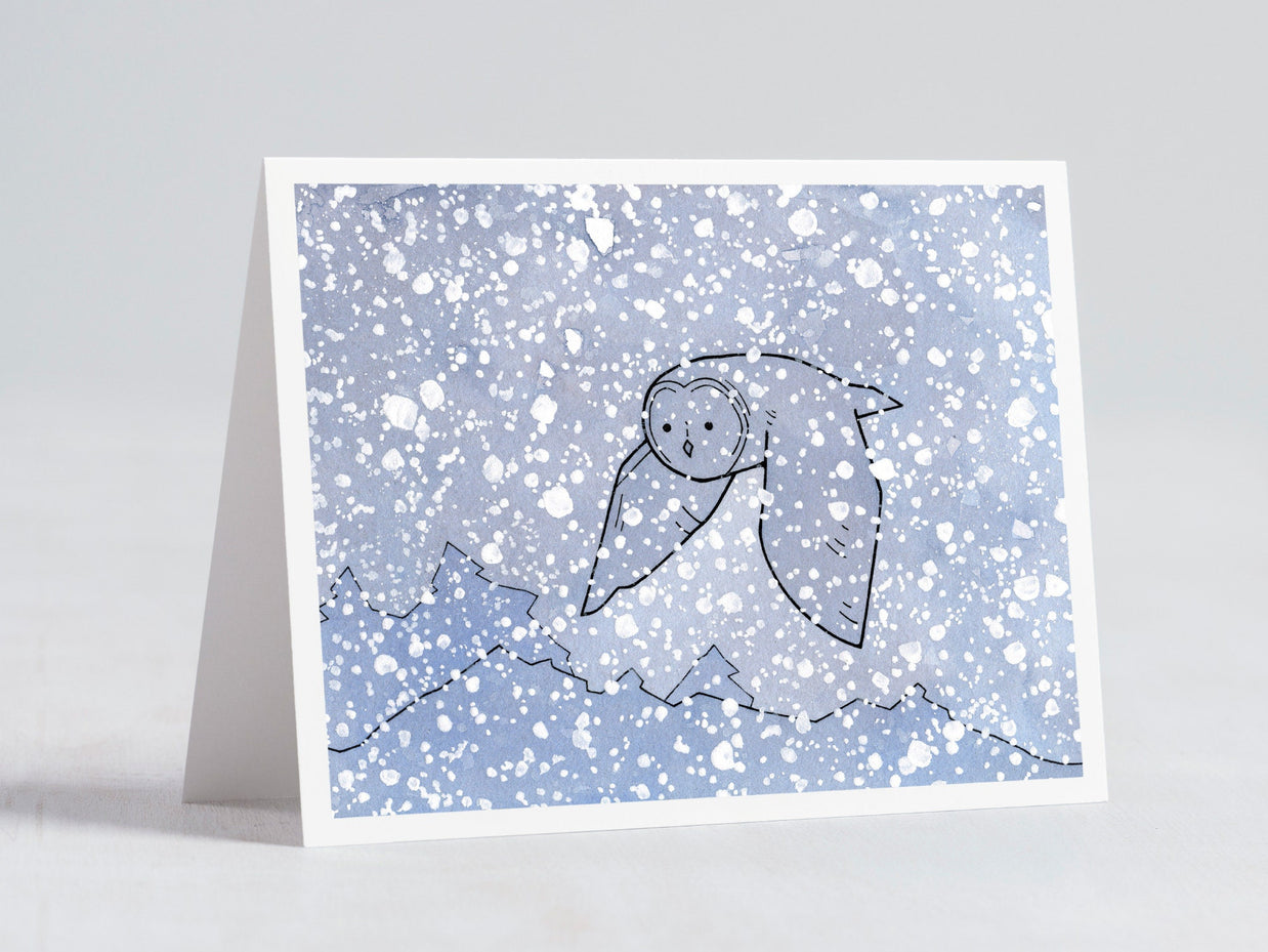 Owls Christmas Holiday Card Set II