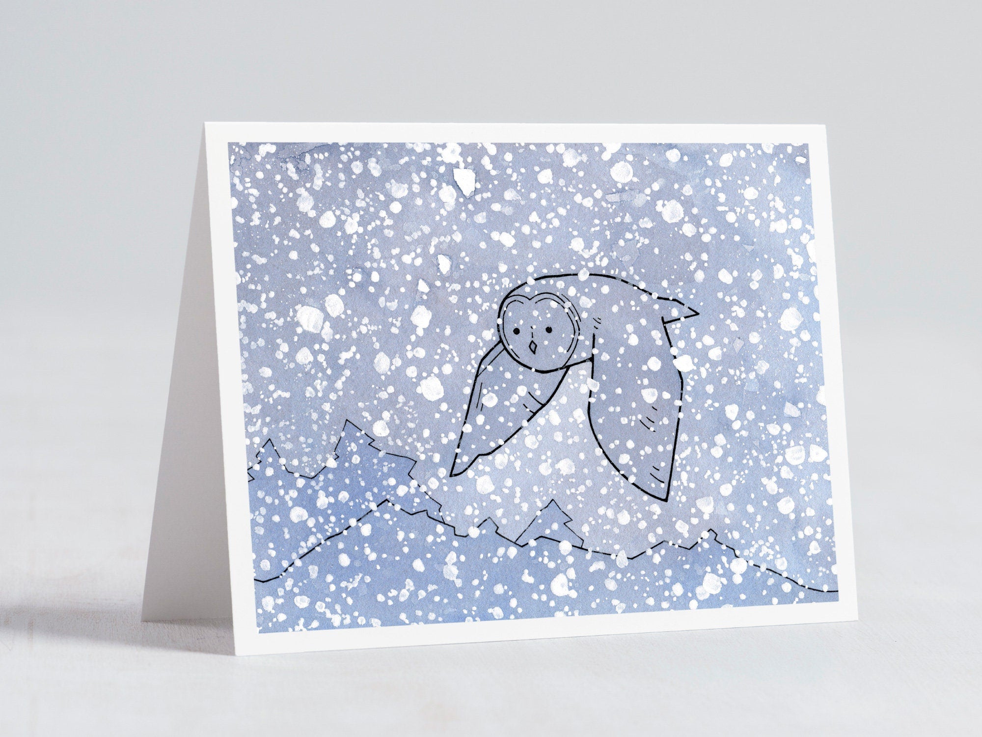 Owls Christmas Holiday Card Set II
