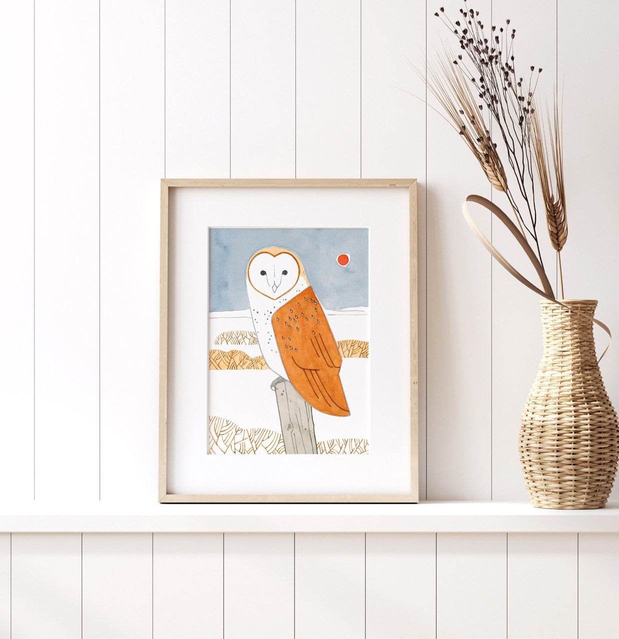 Barn Owl Winter Print