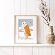 Barn Owl Winter Print