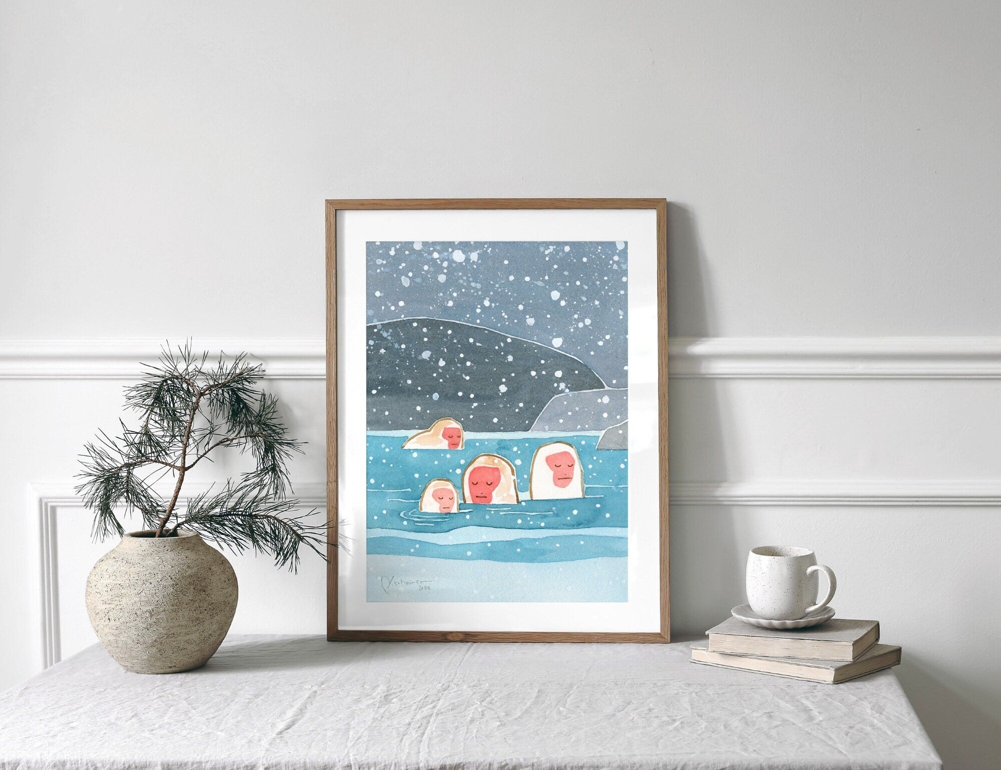 Japanese Snow Monkeys Print