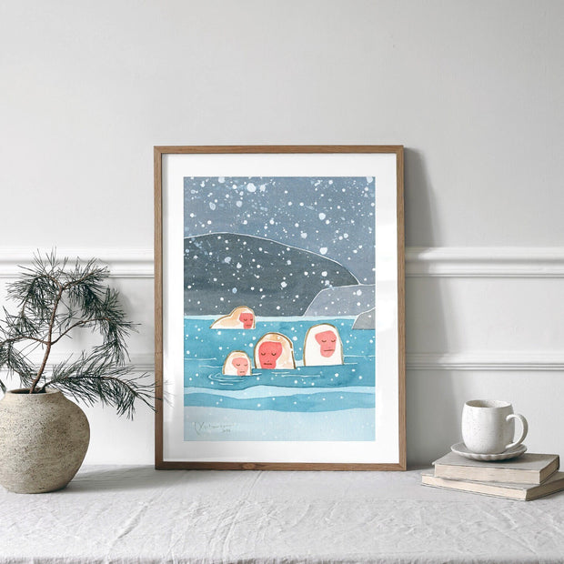 Japanese Snow Monkeys Print