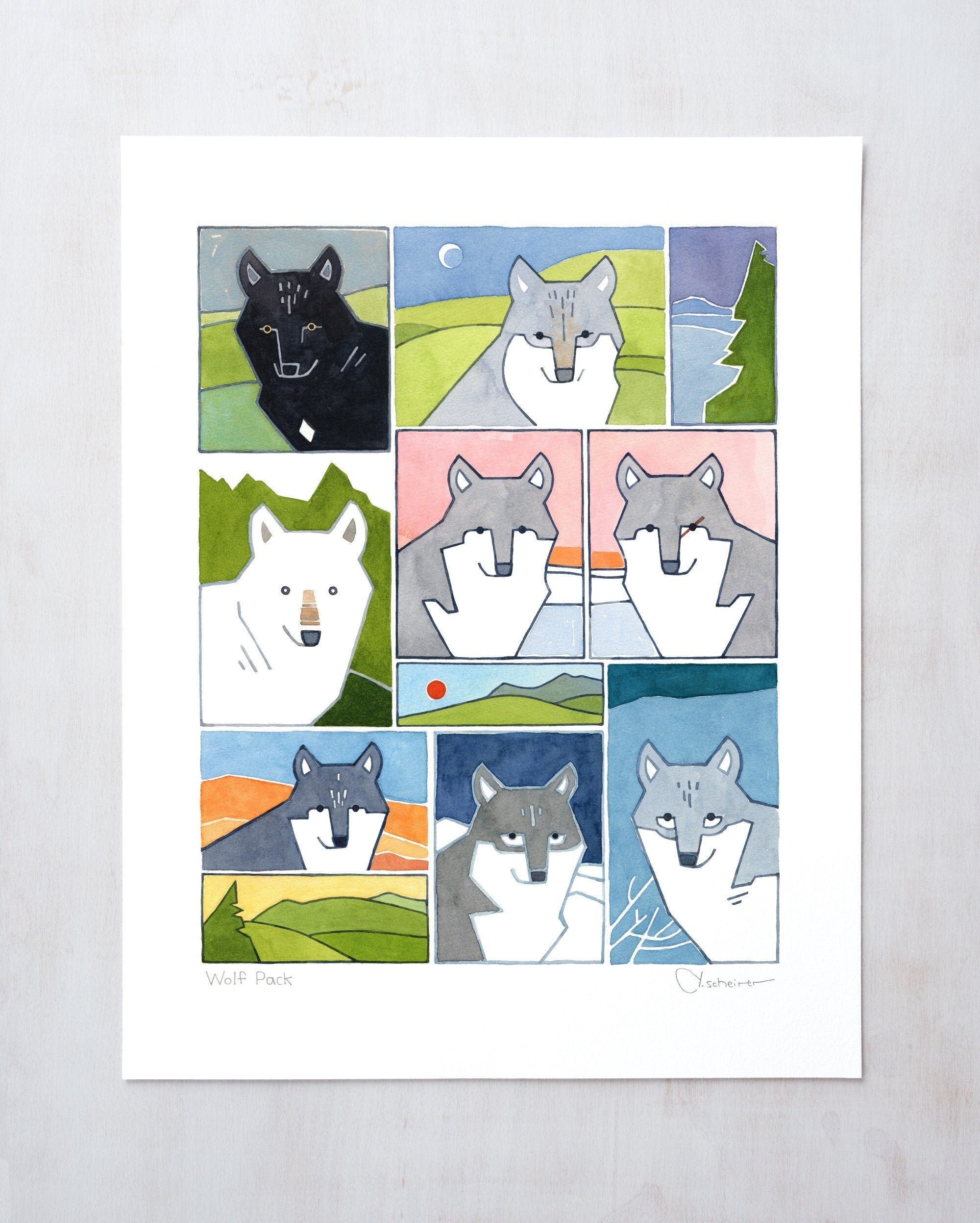 Wolf Pack Art Print