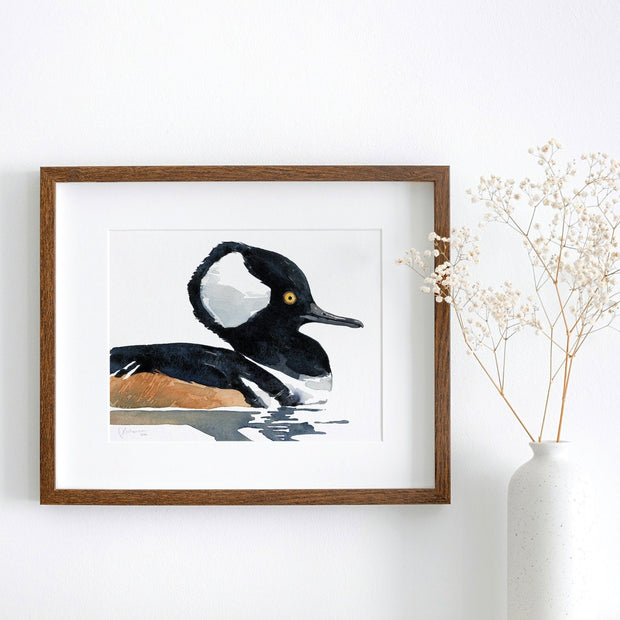 Hooded Merganser Duck Print