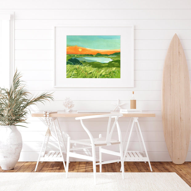 Saltmarsh Sunset Landscape Print