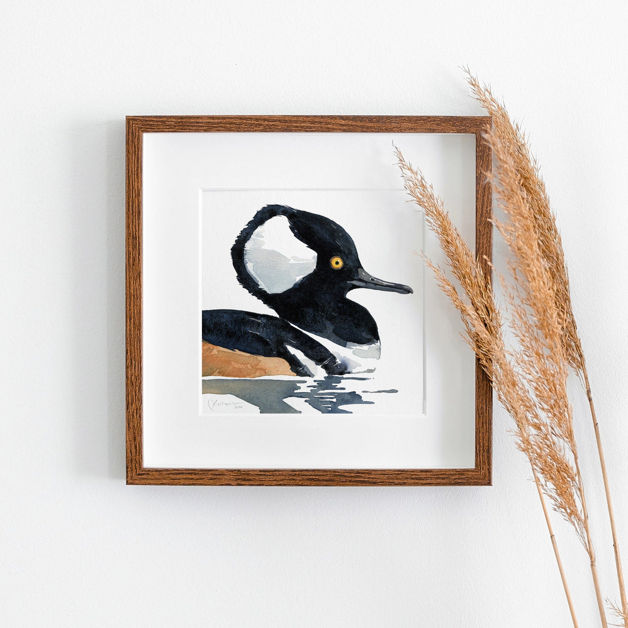 Hooded Merganser Duck Print