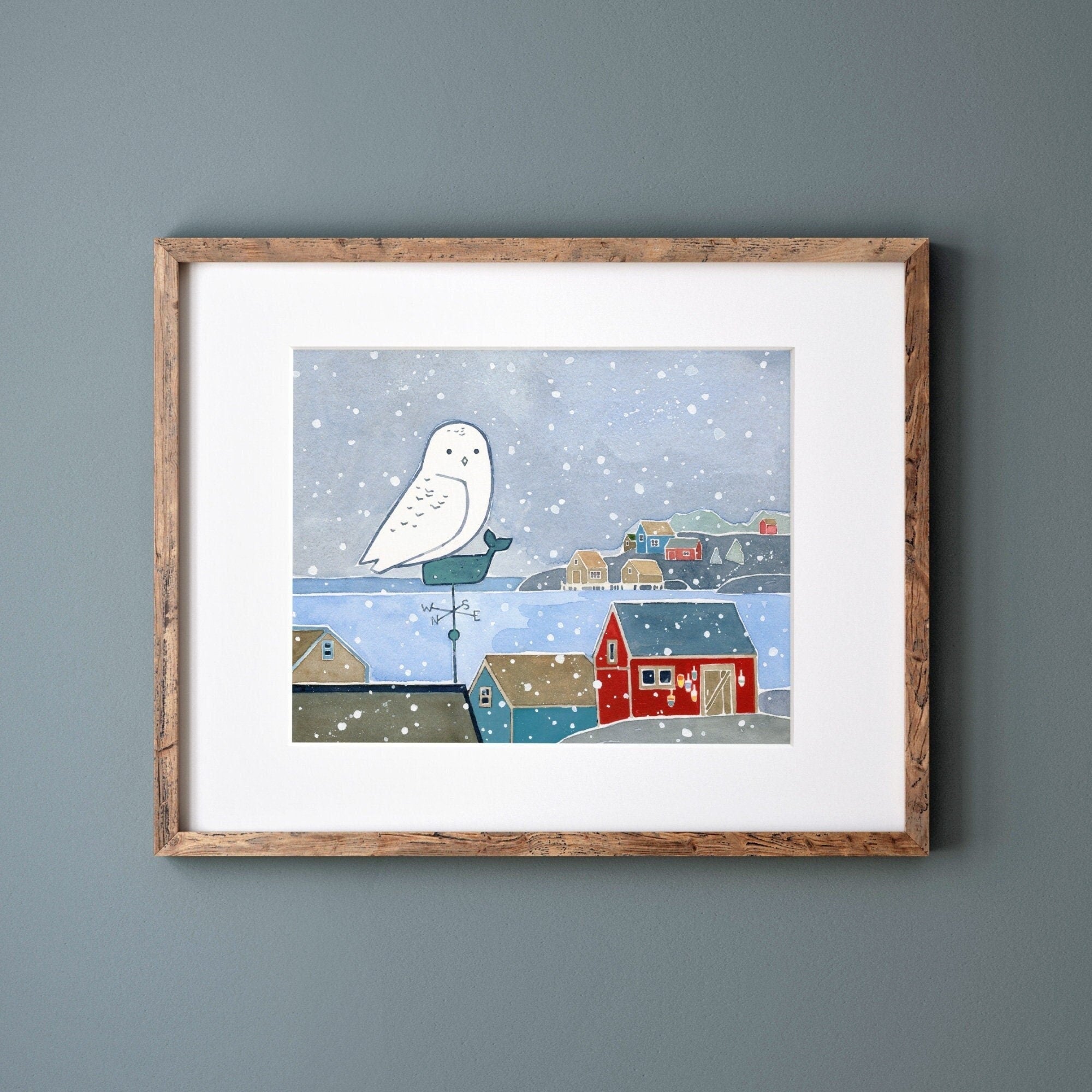 Snowy Owl Coastal New England Print