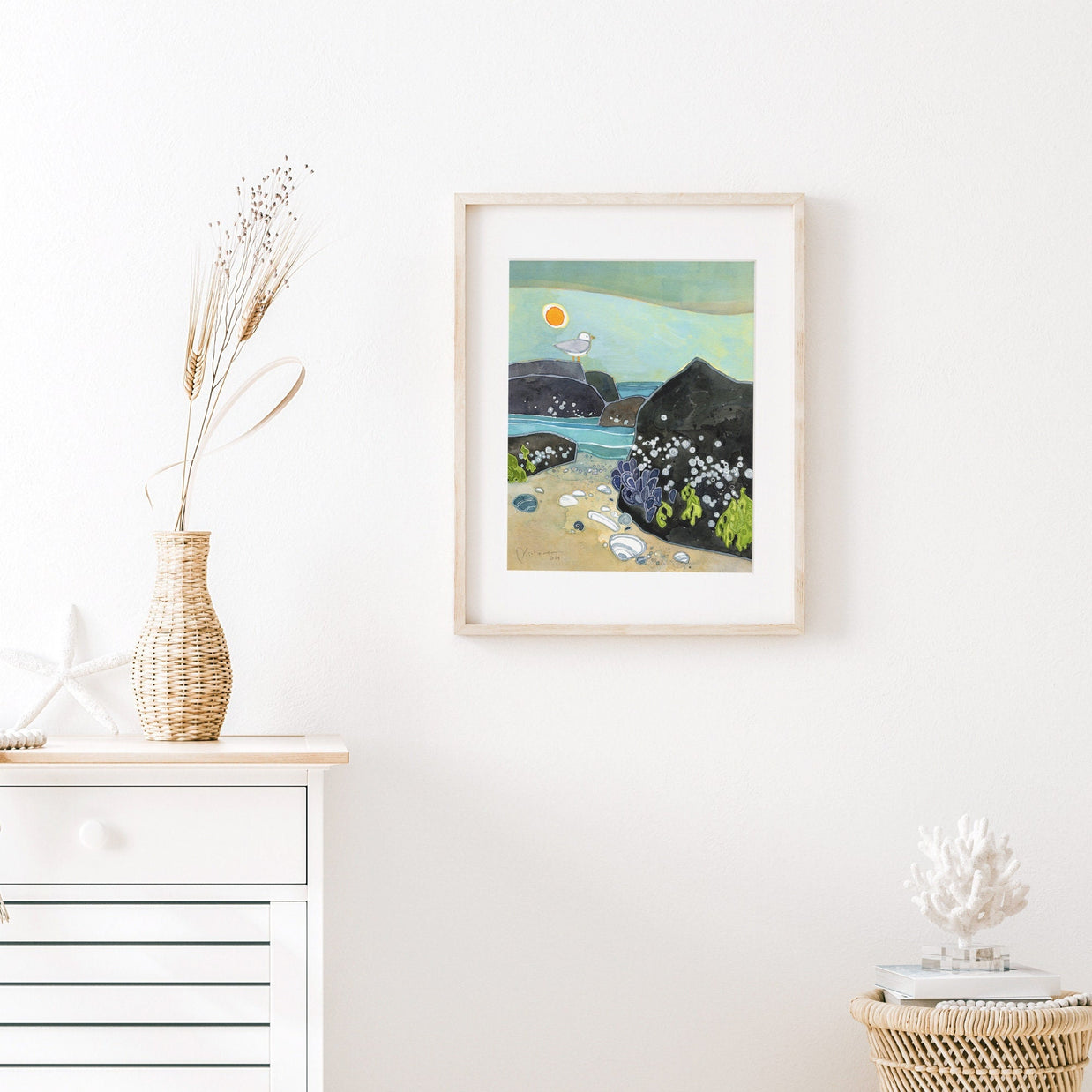 Jetty Beach Art Print Coastal Ocean Wall Art