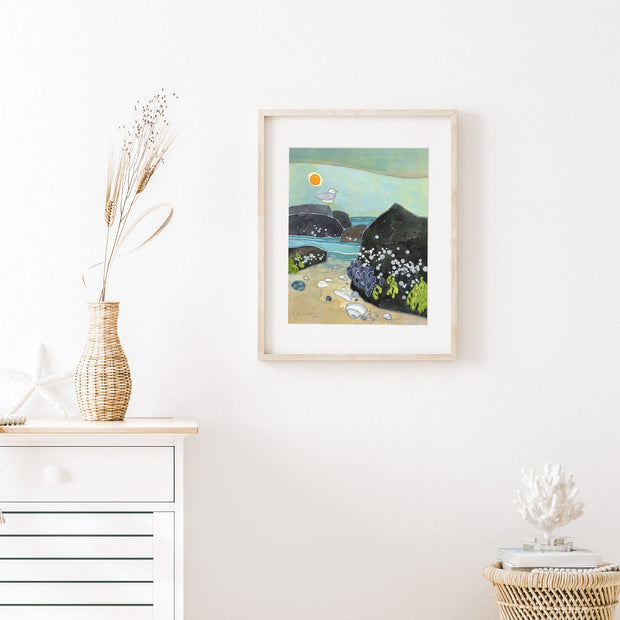Jetty Beach Art Print Coastal Ocean Wall Art