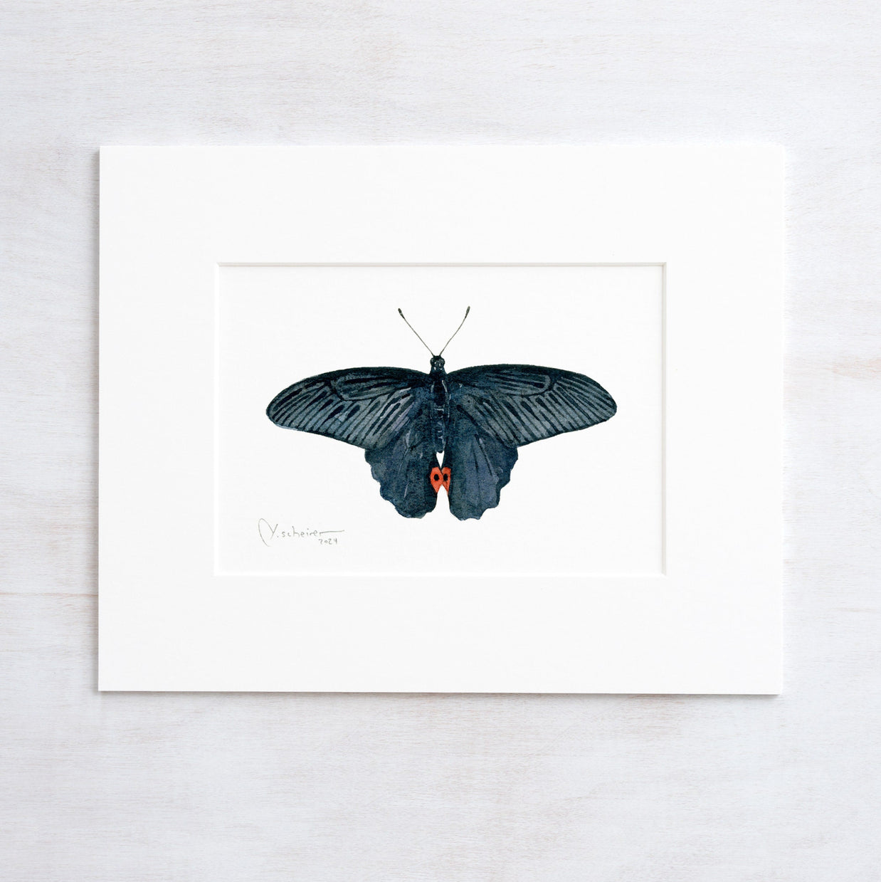 Original Spangle Butterfly Watercolor Painting