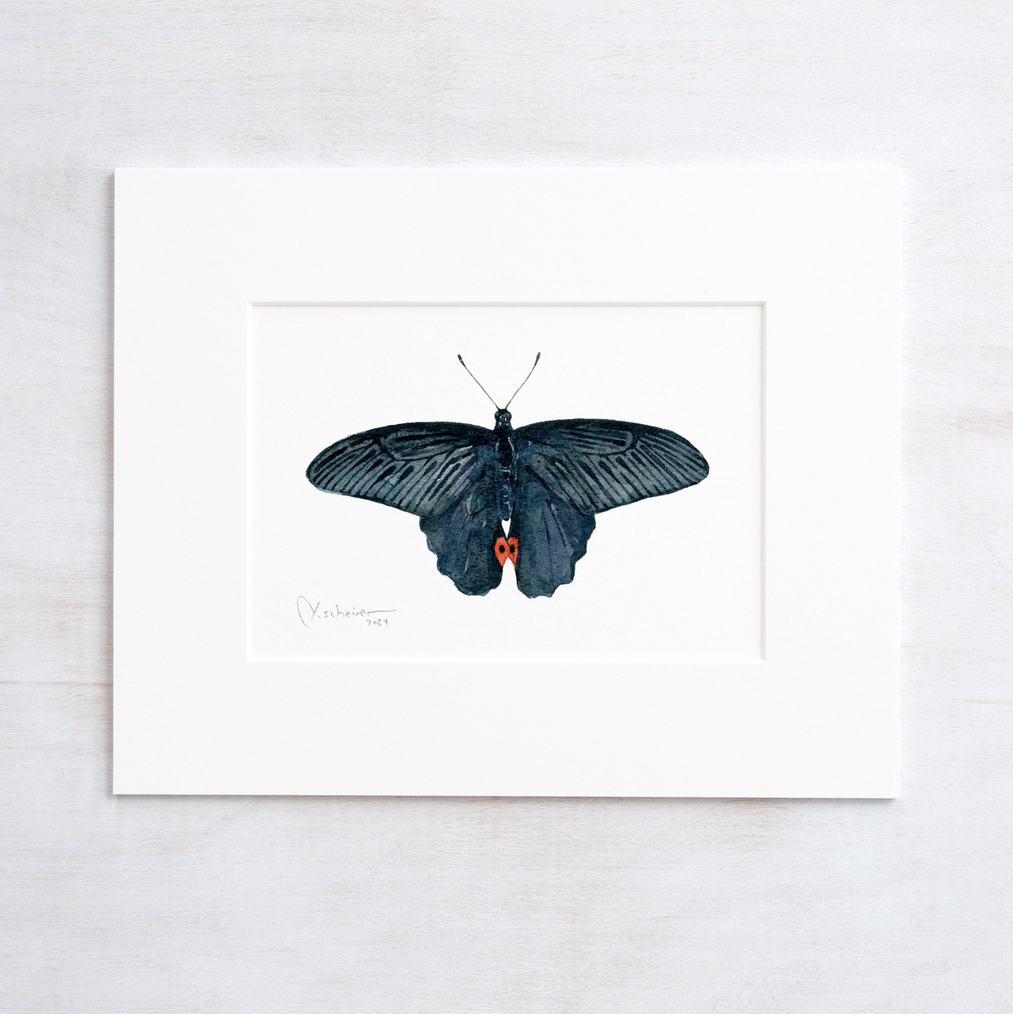 Original Spangle Butterfly Watercolor Painting