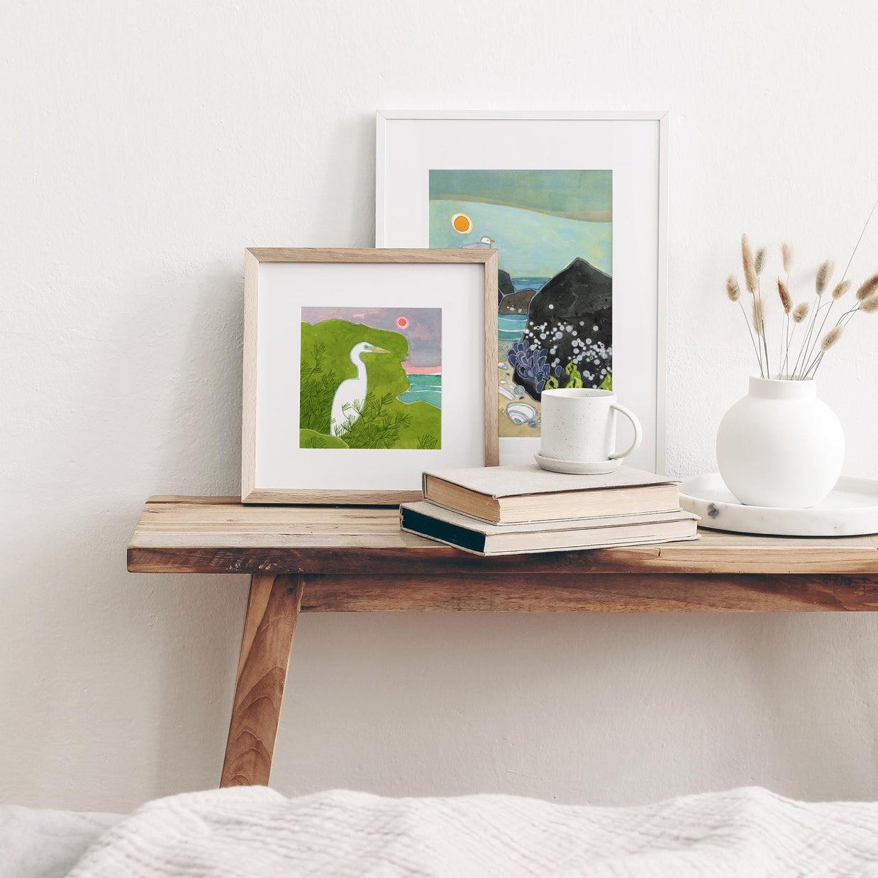 Egret Watercolor Illustration Print