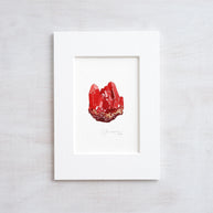 Original Ruby Crystal Watercolor Painting