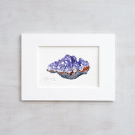 Amethyst Crystal Original Watercolor Painting