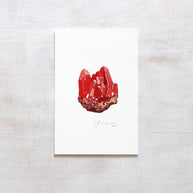 Original Ruby Crystal Watercolor Painting