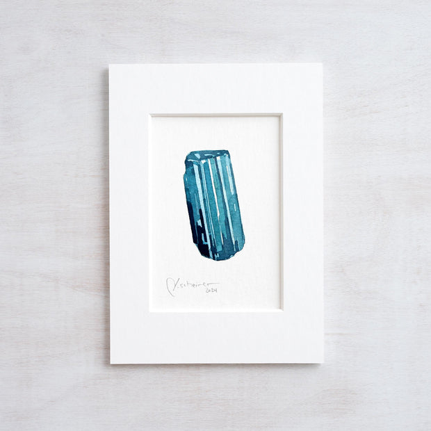Original Tourmaline Crystal Watercolor Painting