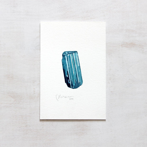 Original Tourmaline Crystal Watercolor Painting