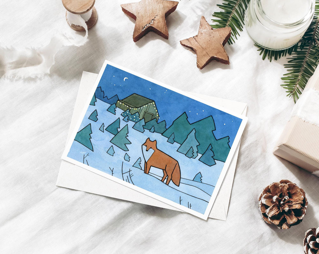 Red Fox Christmas Card