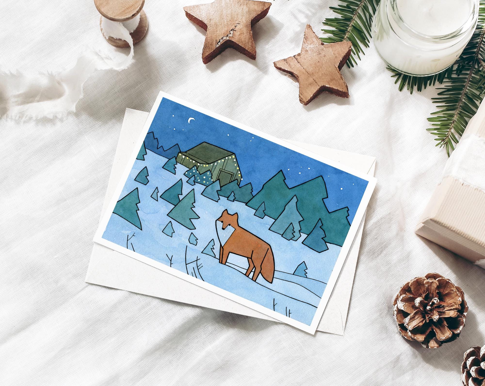 Red Fox Christmas Card