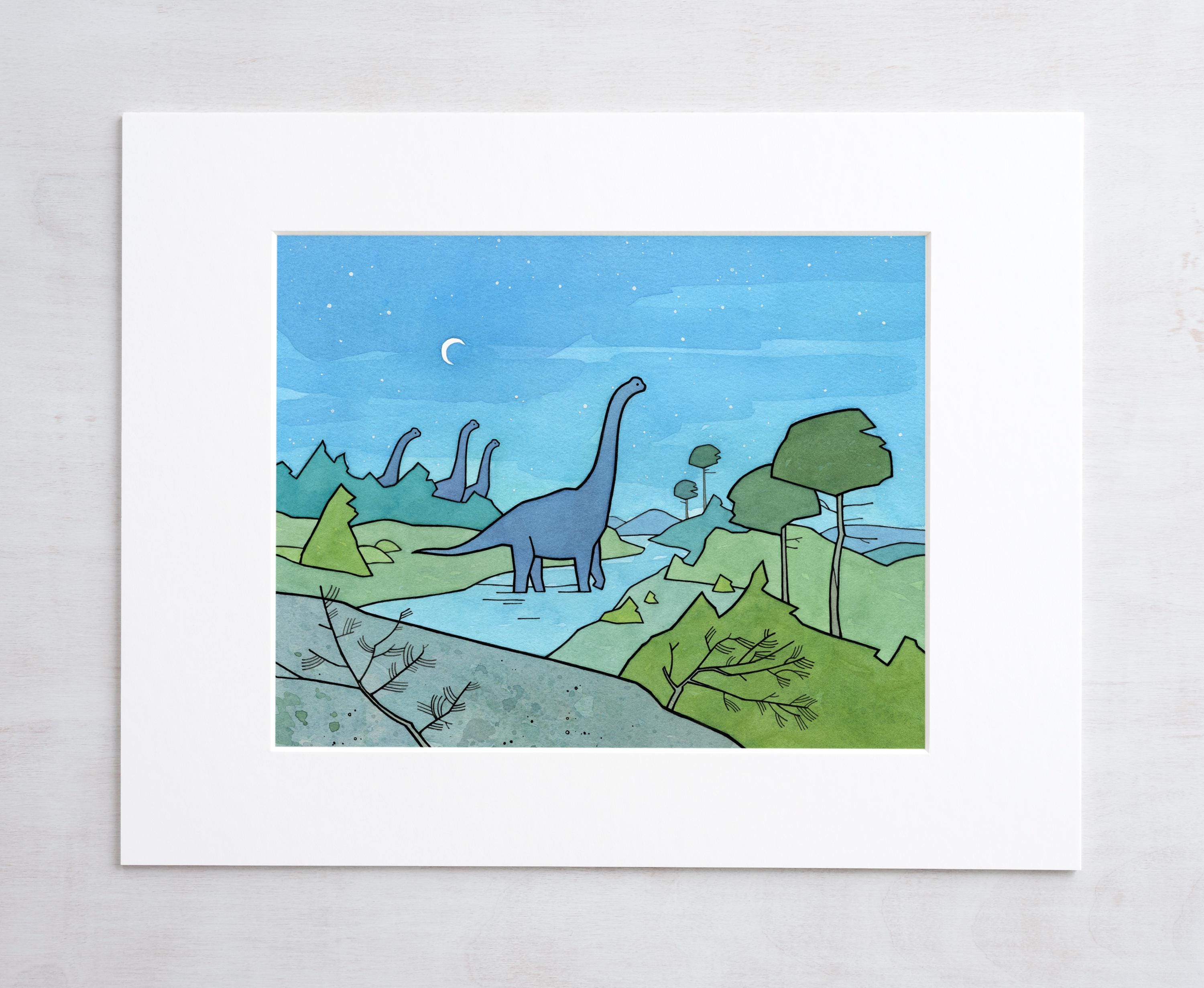 Dinosaur Illustration Prints: Children’s Wall Art Set