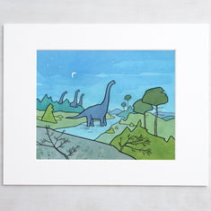 Dinosaur Illustration Prints: Children’s Wall Art Set