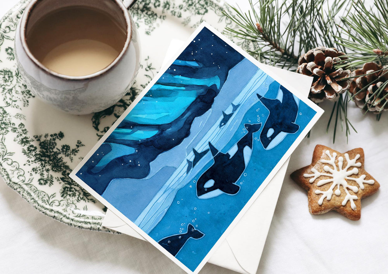 Orcas Northern Lights Card Set