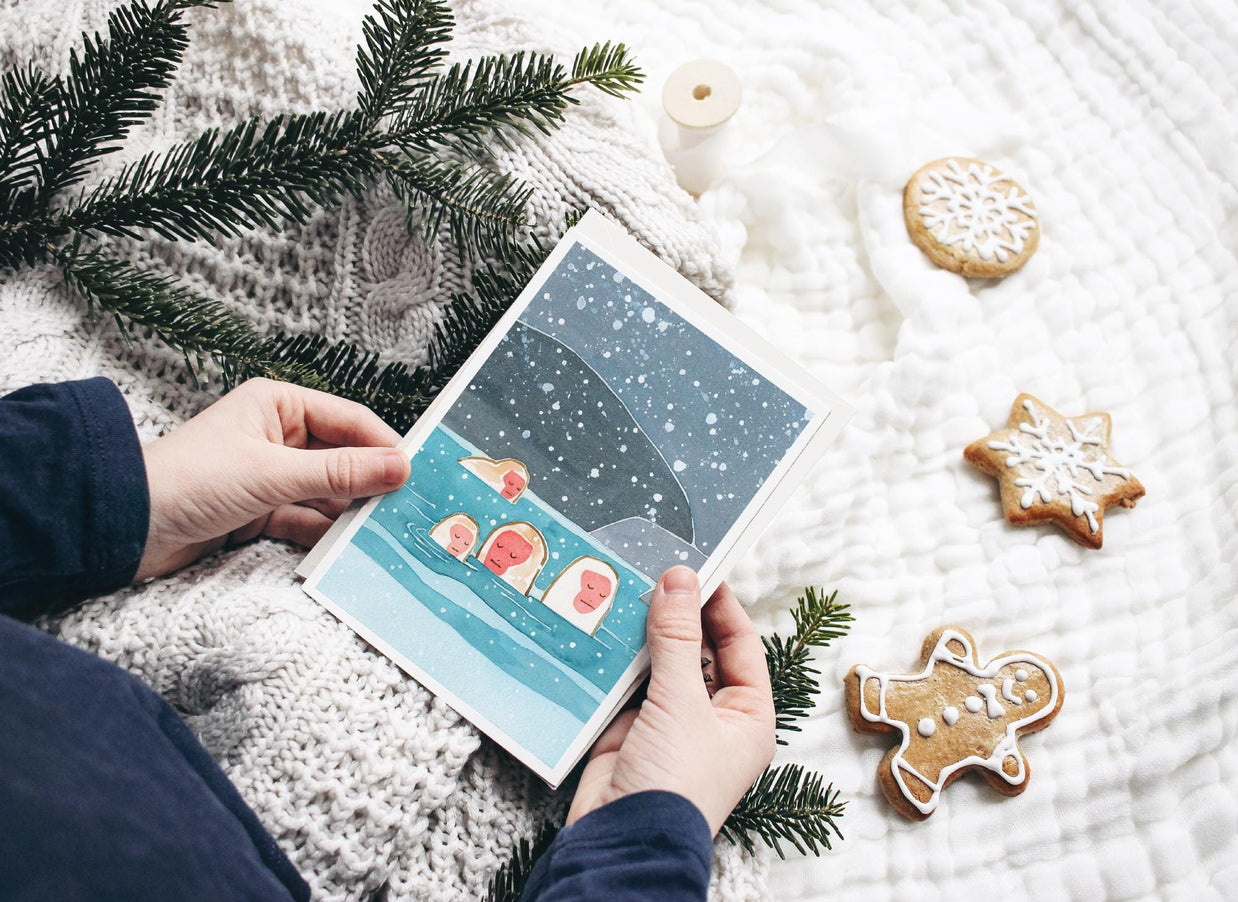Snow Monkeys Holiday Card Set