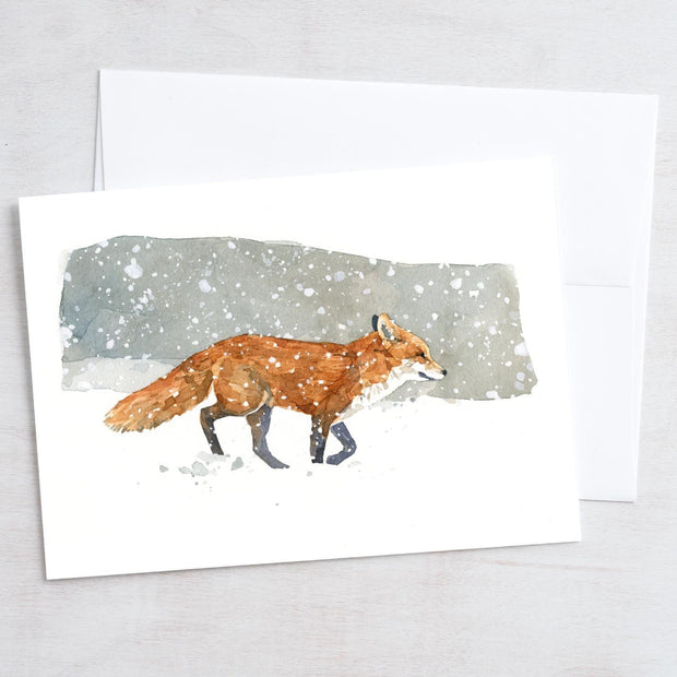 Red Fox in Snow Winter Card