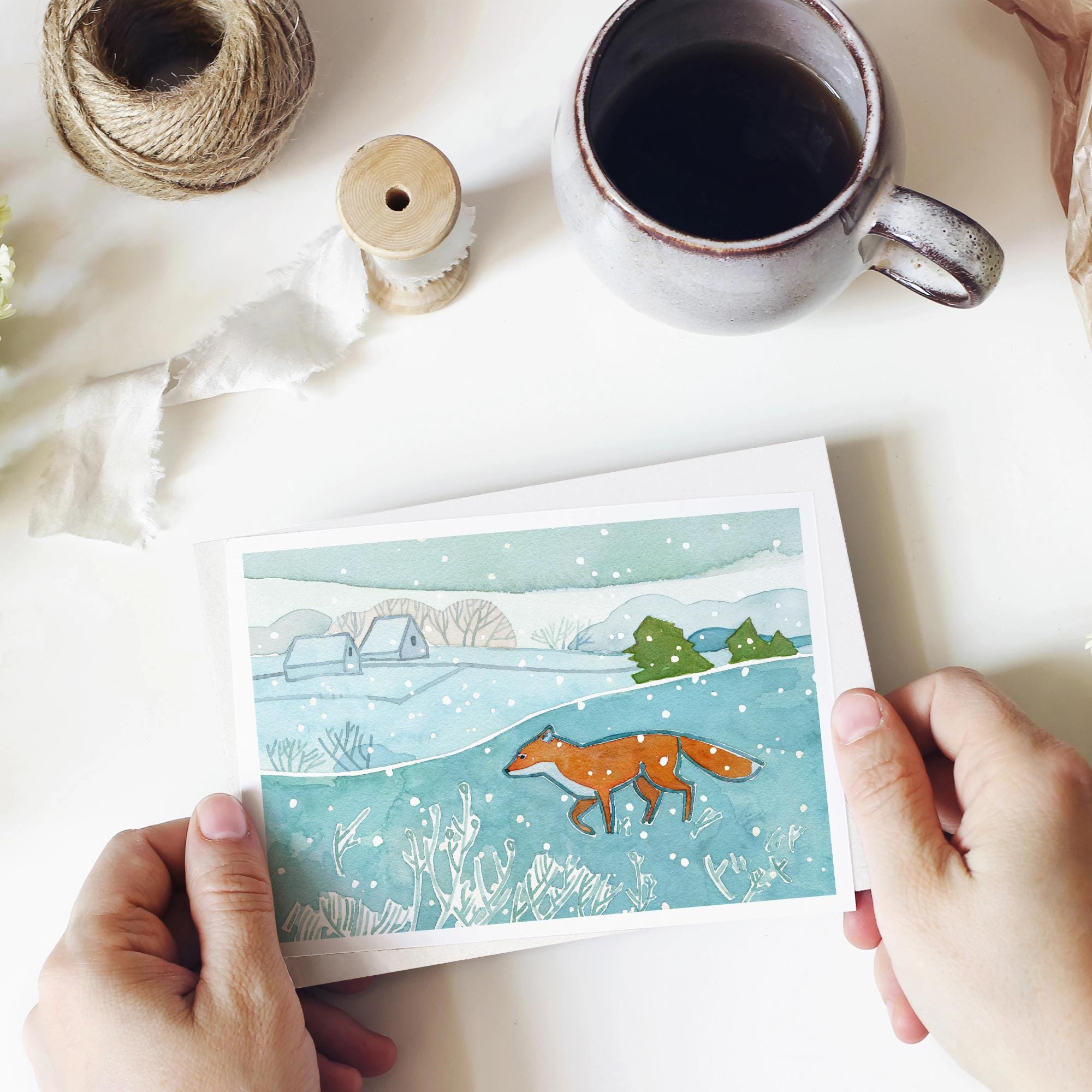 Red Fox Frosty Field Card Set